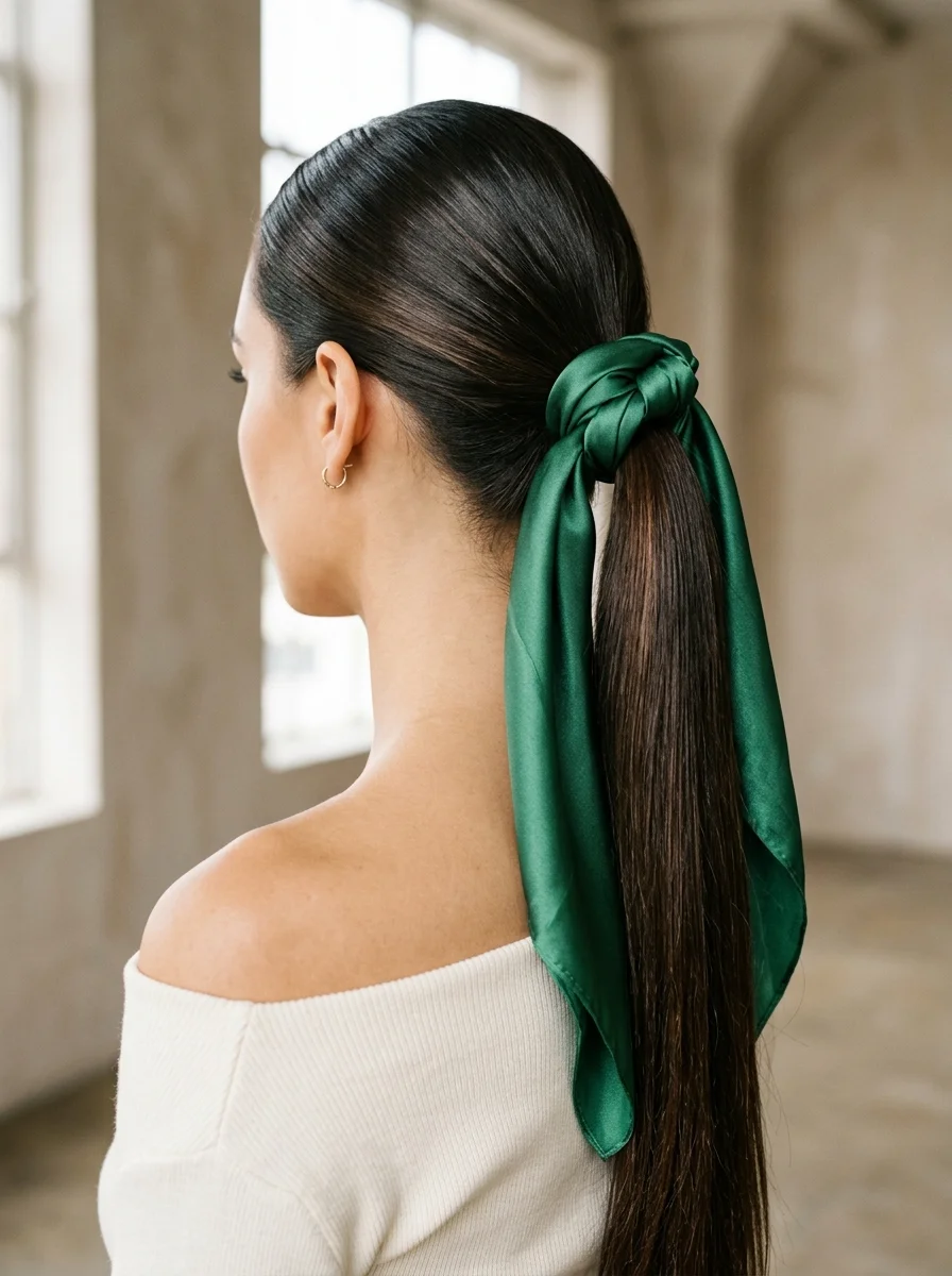 Silk Scarf Ponytail Upgrade