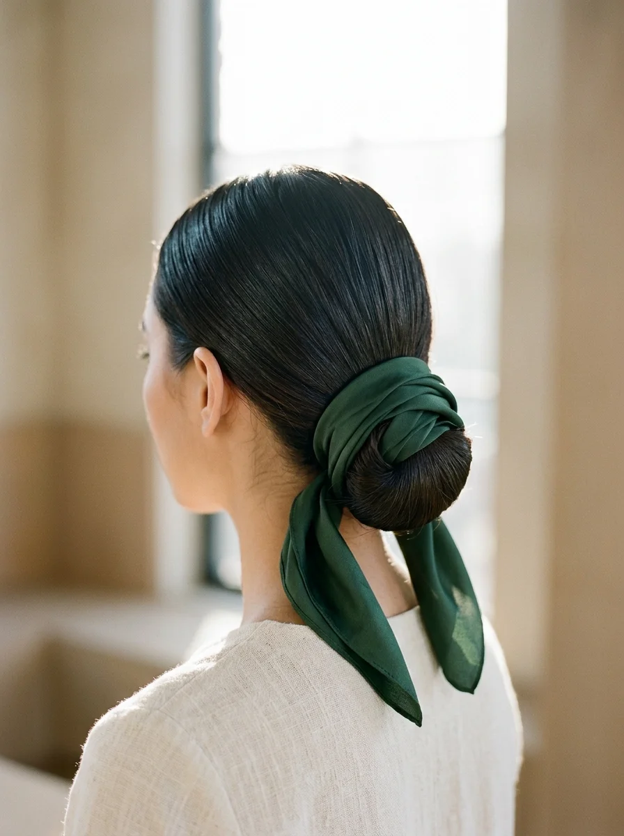 Sleek Bun Scarf Wrap