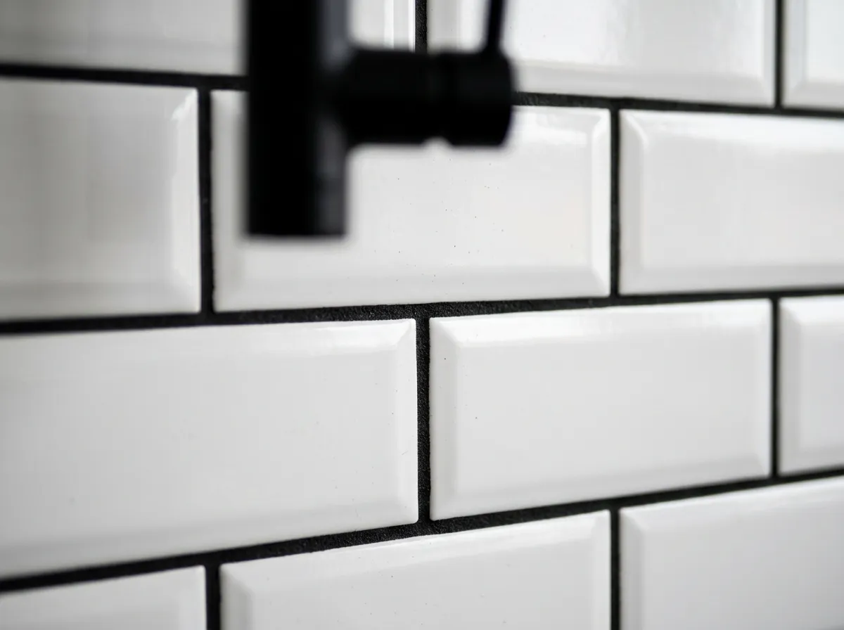 Subway Tile and Black Grout