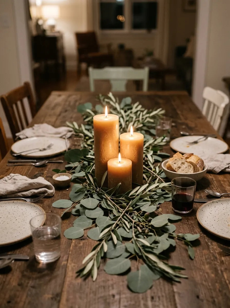 The Candle and Greenery Pairing That Turns a Tuesday Table Into Something Worth Photographing