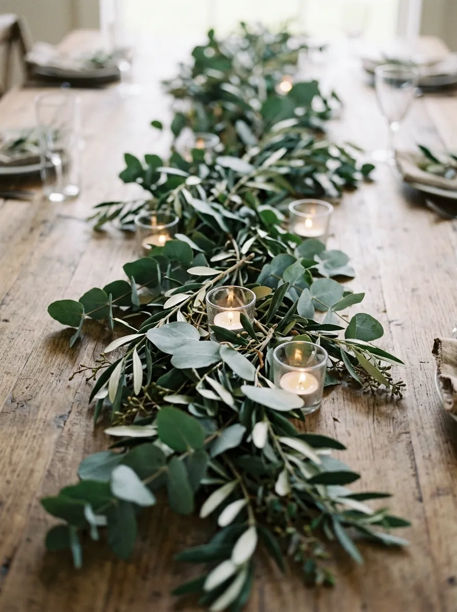 The Eucalyptus and Olive Branch Centerpiece That Is Not Actually a Runner