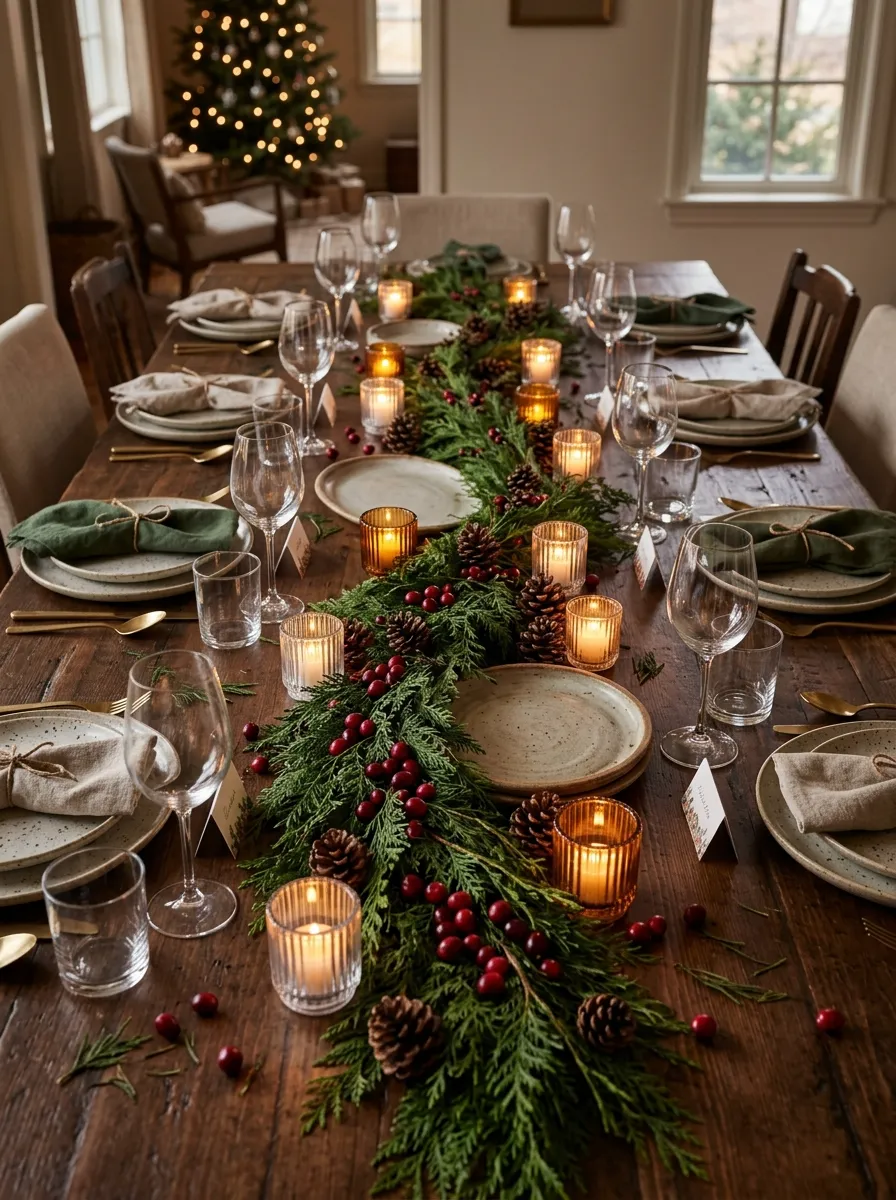 The Holiday Dinner Table Centerpiece That Carries the Whole Occasion Without a Florist