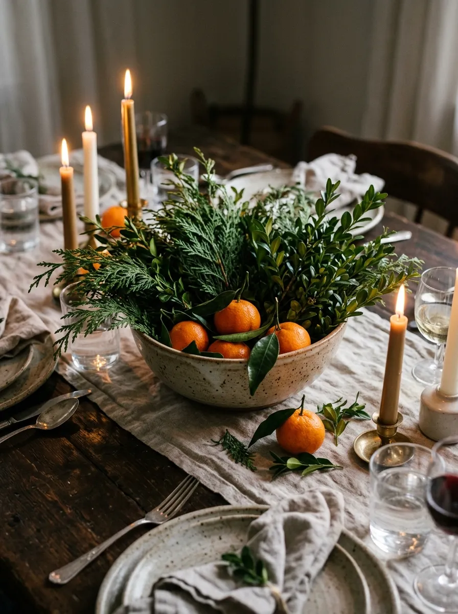 The Low Greenery Bowl Table Centerpiece That Works From Fall Through Winter