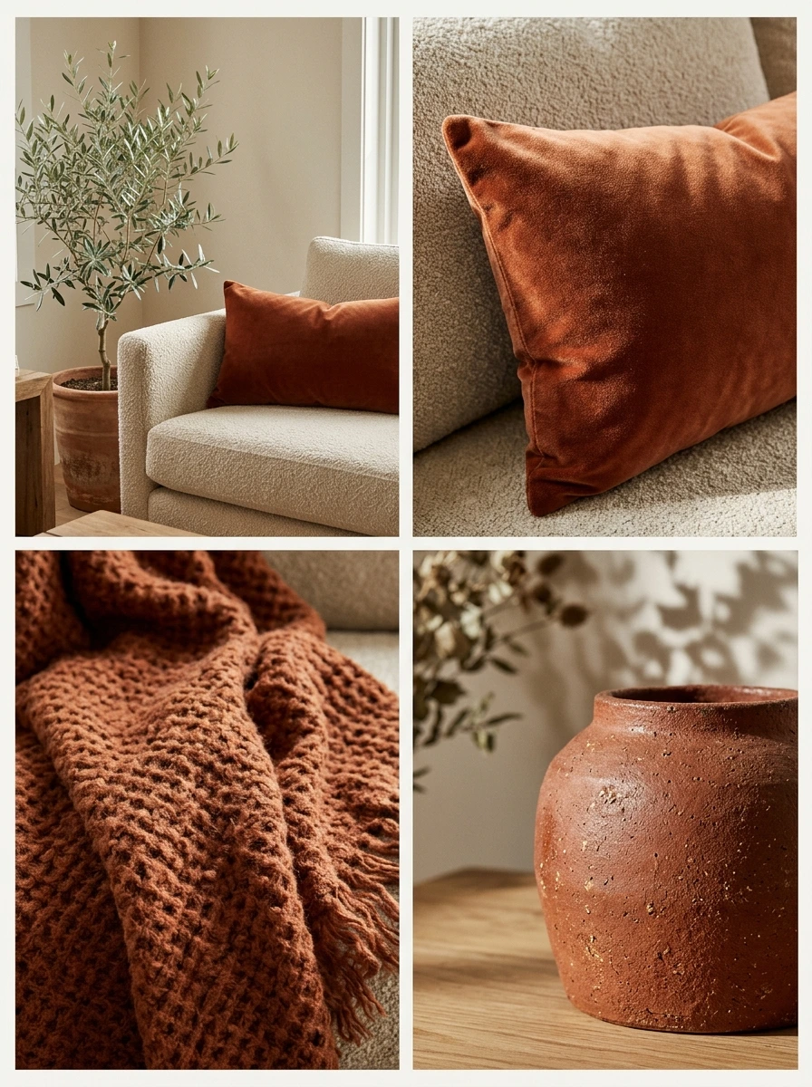 The One Accent Color That Earns Its Place in a Warm Living Room