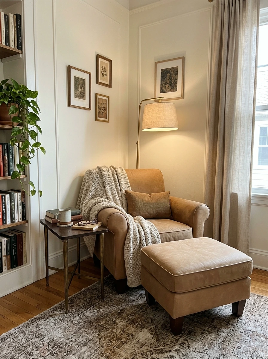 The Reading Nook That Makes an Inviting Living Room Feel Like More Than One Space