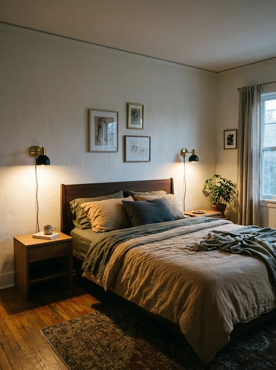 Wall Sconces Save Nightstand Space