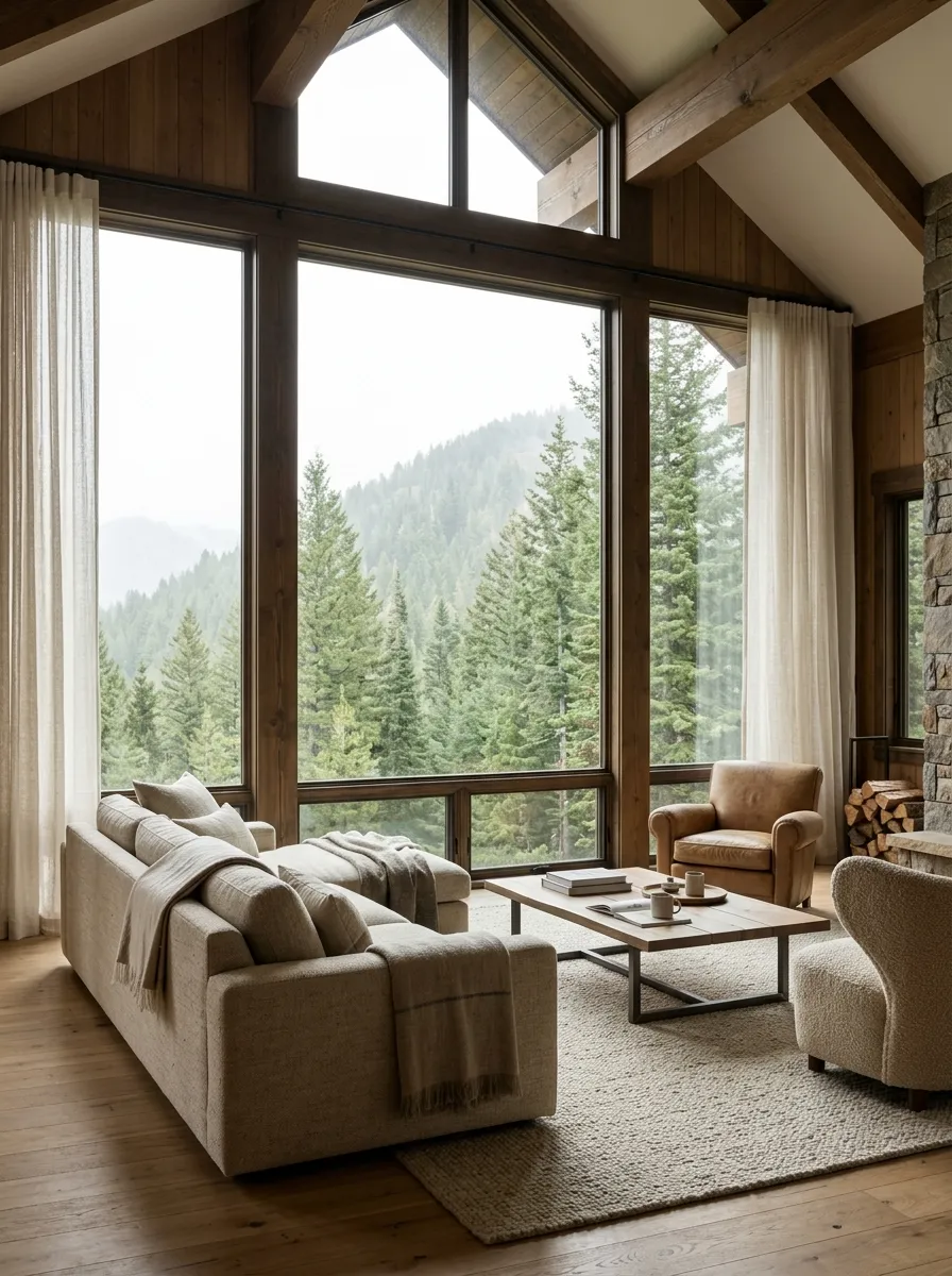 Why Windows Face the View, and What Your Cabin Living Room Ideas Need When They Don't