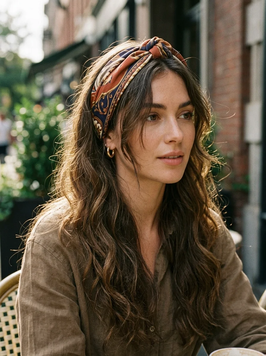 Wide Headband Scarf Knot